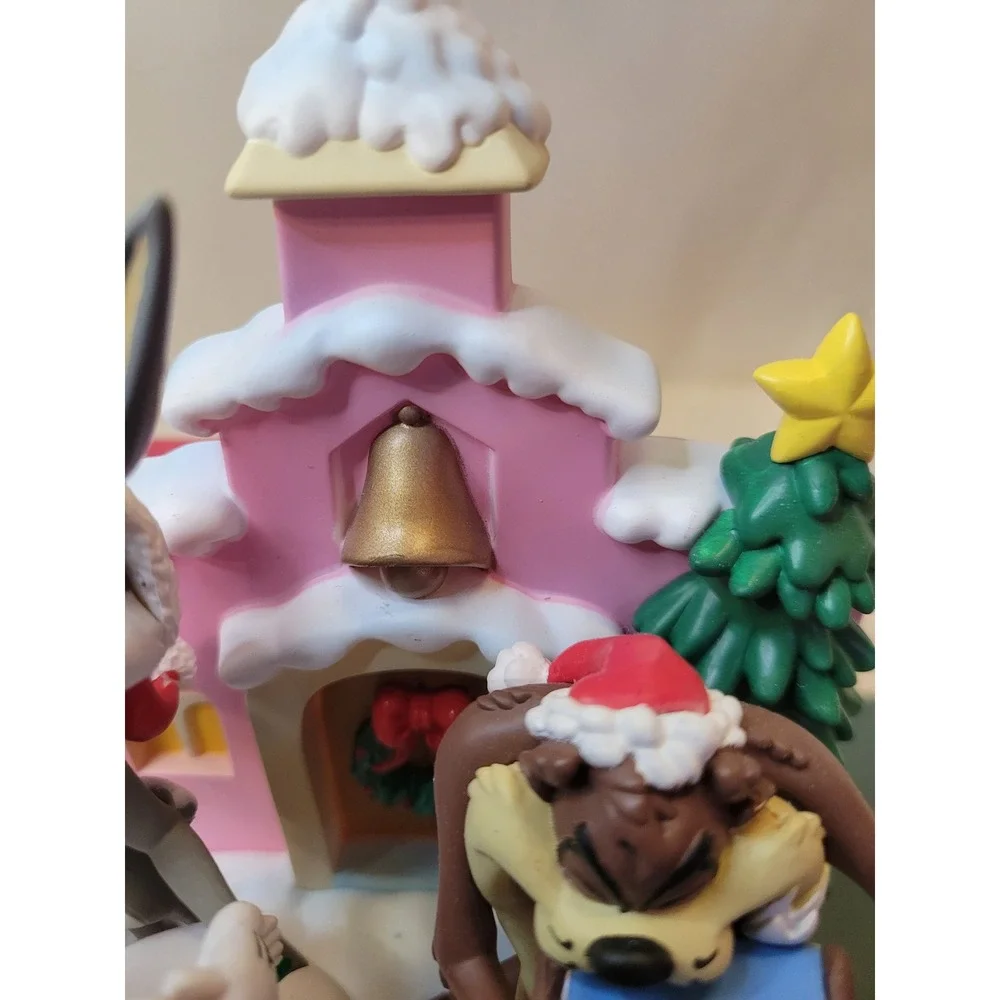 Vintage Looney Tunes Christmas Stocking Hanger Bugs Bunny Taz Caroling Mantel